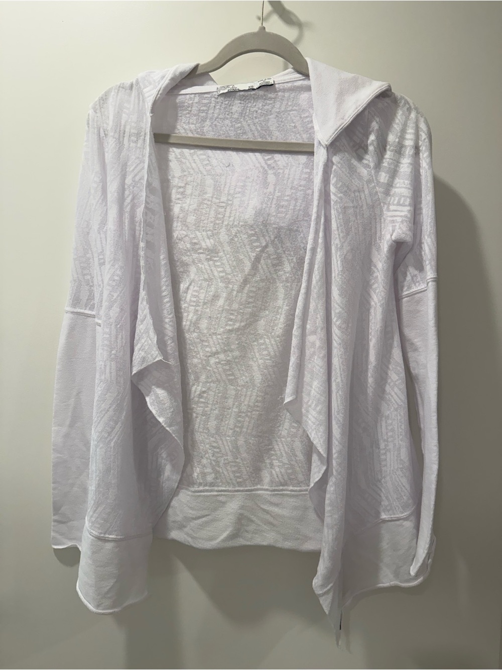 Prana White Open-Front Lightweight Hoodie